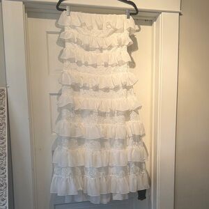 Anthro/BHLDN white ruffled dress.